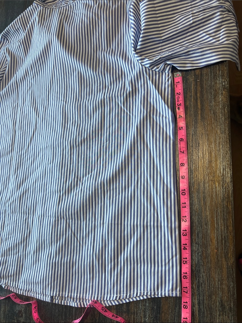 NWOT Blair Purple and White Striped Button-Down Shirt with Butterfly Embroidery - Picture 8 of 8
